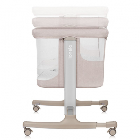 Patut co-sleeper, Lionelo, Aurora, 3 in 1, Cu leganare si setare unghiulara, Include saltea cu densitate T25 si geanta transport, Reglabil in 5 pozitii, Pana la 9 kg, 0 luni+, 85x60x66 cm, Certificari [22]