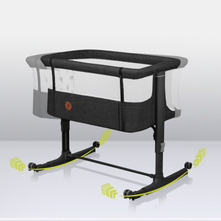 Patut co-sleeper, Lionelo, Aurora, 3 in 1, Cu leganare si setare unghiulara, Include saltea cu densitate T25 si geanta transport, Reglabil in 5 pozitii pe inaltime, Pana la 9 kg, 0 luni+, Conform cu E [42]