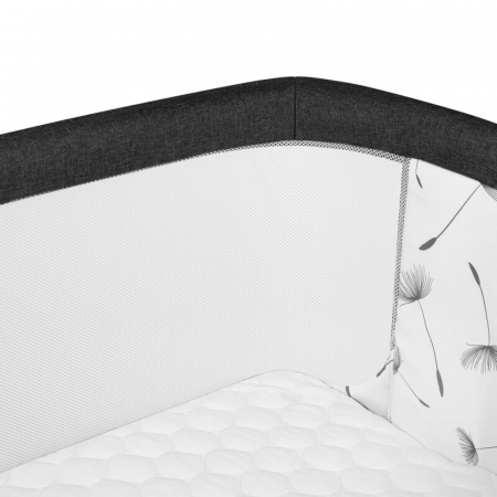 Patut co-sleeper, Lionelo, Aurora, 3 in 1, Cu leganare si setare unghiulara, Include saltea cu densitate T25 si geanta transport, Reglabil in 5 pozitii pe inaltime, Pana la 9 kg, 0 luni+, Conform cu E [24]