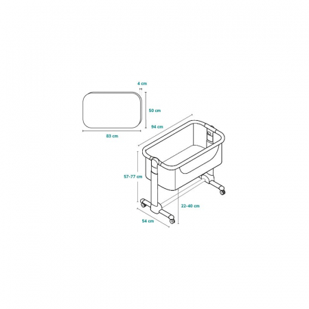 Patut co-sleeper, Lionelo, Leonie, Cu sistem de leganare, Cu setare unghiulara, Reglabil in 5 pozitii pe inaltime, Conform cu standardele europeane de securitate EN1130 si EN16890, Beige Sand [23]