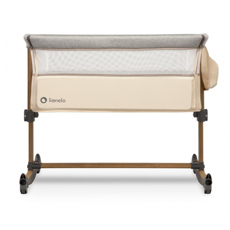 Patut co-sleeper, Lionelo, Leonie, Cu sistem de leganare, Cu setare unghiulara, Reglabil in 5 pozitii pe inaltime, Conform cu standardele europeane de securitate EN1130 si EN16890, Beige Sand [6]