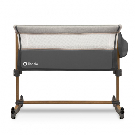 Patut co-sleeper, Lionelo, Leonie, Cu sistem de leganare, Cu setare unghiulara, Reglabil in 5 pozitii pe inaltime, Conform cu standardele europeane de securitate EN1130 si EN16890, Grey Stone [9]