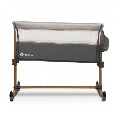 Patut co-sleeper, Lionelo, Leonie, Cu sistem de leganare, Cu setare unghiulara, Reglabil in 5 pozitii pe inaltime, Conform cu standardele europeane de securitate EN1130 si EN16890, Grey Stone [7]