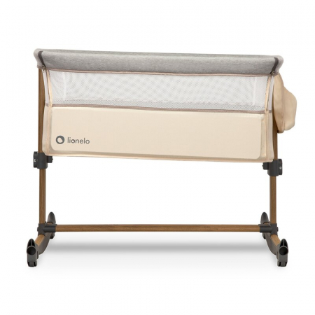Patut co-sleeper, Lionelo, Leonie, Cu sistem de leganare, Cu setare unghiulara, Reglabil in 5 pozitii pe inaltime, Conform cu standardele europeane de securitate EN1130 si EN16890, Beige Sand [9]