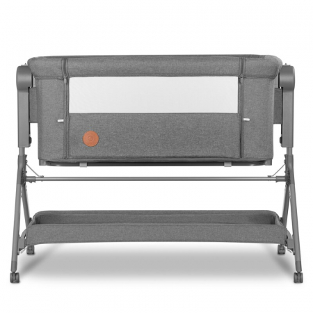 Patut co-sleeper, Lionelo, Leonie, Plus, Pliabil, Cu sistem de leganare, Cu setare unghiulara, Reglabil in 6 pozitii pe inaltime, Conform cu standardele europeane de securitate EN1130 si EN16890, Gri [14]