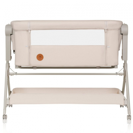 Patut co-sleeper, Lionelo, Leonie Plus, Pliabil, Cu sistem de leganare, Cu setare unghiulara, Reglabil in 6 pozitii pe inaltime, Conform cu standardele europeane de securitate EN1130 si EN16890, Bej [10]