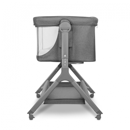 Patut co-sleeper, Lionelo, Leonie, Plus, Pliabil, Cu sistem de leganare, Cu setare unghiulara, Reglabil in 6 pozitii pe inaltime, Conform cu standardele europeane de securitate EN1130 si EN16890, Gri [21]