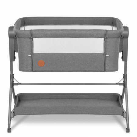 Patut co-sleeper, Lionelo, Leonie, Plus, Pliabil, Cu sistem de leganare, Cu setare unghiulara, Reglabil in 6 pozitii pe inaltime, Conform cu standardele europeane de securitate EN1130 si EN16890, Gri [5]