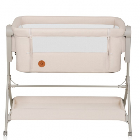 Patut co-sleeper, Lionelo, Leonie Plus, Pliabil, Cu sistem de leganare, Cu setare unghiulara, Reglabil in 6 pozitii pe inaltime, Conform cu standardele europeane de securitate EN1130 si EN16890, Bej [5]