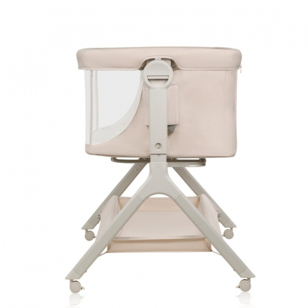 Patut co-sleeper, Lionelo, Leonie Plus, Pliabil, Cu sistem de leganare, Cu setare unghiulara, Reglabil in 6 pozitii pe inaltime, Conform cu standardele europeane de securitate EN1130 si EN16890, Bej [15]