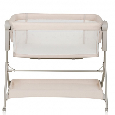Patut co-sleeper, Lionelo, Leonie Plus, Pliabil, Cu sistem de leganare, Cu setare unghiulara, Reglabil in 6 pozitii pe inaltime, Conform cu standardele europeane de securitate EN1130 si EN16890, Bej [6]