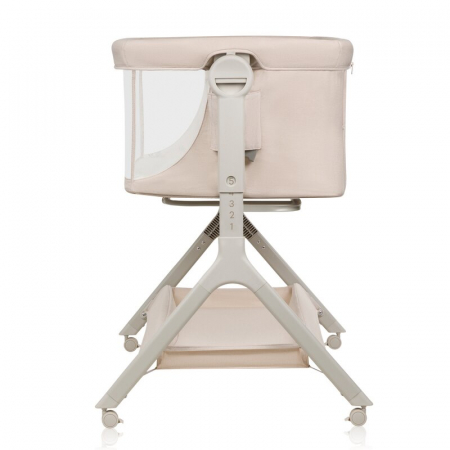Patut co-sleeper, Lionelo, Leonie Plus, Pliabil, Cu sistem de leganare, Cu setare unghiulara, Reglabil in 6 pozitii pe inaltime, Conform cu standardele europeane de securitate EN1130 si EN16890, Bej [18]