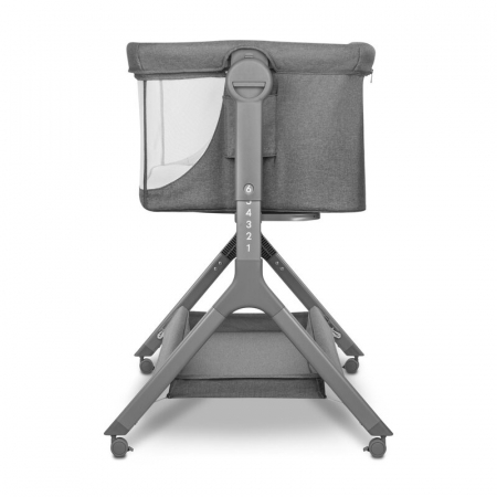 Patut co-sleeper, Lionelo, Leonie, Plus, Pliabil, Cu sistem de leganare, Cu setare unghiulara, Reglabil in 6 pozitii pe inaltime, Conform cu standardele europeane de securitate EN1130 si EN16890, Gri [17]