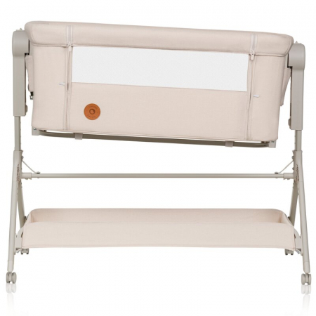Patut co-sleeper, Lionelo, Leonie Plus, Pliabil, Cu sistem de leganare, Cu setare unghiulara, Reglabil in 6 pozitii pe inaltime, Conform cu standardele europeane de securitate EN1130 si EN16890, Bej [8]