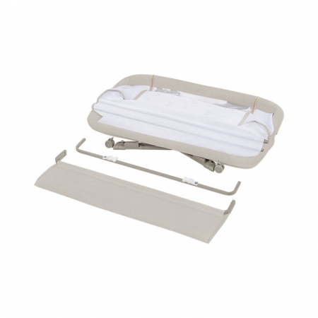 Patut co-sleeper, Lionelo, Luna, 2 in 1, Cu laterala culisanta, Cu setare unghiulara, Cu roti, Reglabil in 6 pozitii pe inaltime, Bej [15]