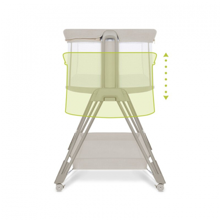 Patut co-sleeper, Lionelo, Luna, 2 in 1, Cu laterala culisanta, Cu setare unghiulara, Cu roti, Reglabil in 6 pozitii pe inaltime, Bej [13]