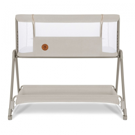 Patut co-sleeper, Lionelo, Luna, 2 in 1, Cu laterala culisanta, Cu setare unghiulara, Cu roti, Reglabil in 6 pozitii pe inaltime, Bej [6]
