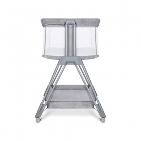 Patut co-sleeper, Lionelo, Luna, 2 in 1, Cu laterala culisanta, Cu setare unghiulara, Cu roti, Reglabil in 6 pozitii pe inaltime, Gri deschis [13]