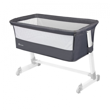 Patut co-sleeper, Lionelo, Theo, 2 in 1, Cu setare unghiulara, Reglabil in 5 pozitii pe inaltime, Conform cu standardele europeane de securitate EN1130 si EN16890, Dark Grey [8]