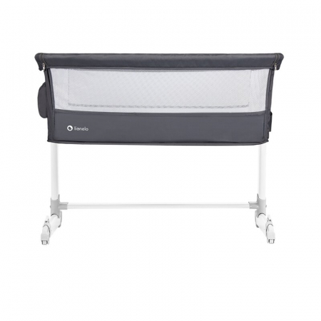 Patut co-sleeper, Lionelo, Theo, 2 in 1, Cu setare unghiulara, Reglabil in 5 pozitii pe inaltime, Conform cu standardele europeane de securitate EN1130 si EN16890, Dark Grey [17]