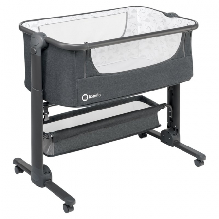 Patut co-sleeper, Lionelo, Timon, 3 in 1, Pliabil, Cu setare unghiulara, Reglabil in 6 pozitii pe inaltime, Din Aluminiu, 90x50 cm, Conform cu standardele europeane de securitate EN1130 si EN16890, Gr [7]
