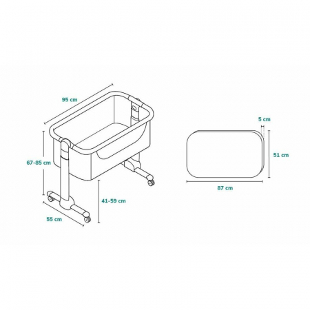 Patut co-sleeper, Lionelo, Timon, 3 in 1, Pliabil, Cu setare unghiulara, Reglabil in 6 pozitii pe inaltime, Din Aluminiu, 90x50 cm, Conform cu standardele europeane de securitate EN1130 si EN16890, Gr [26]