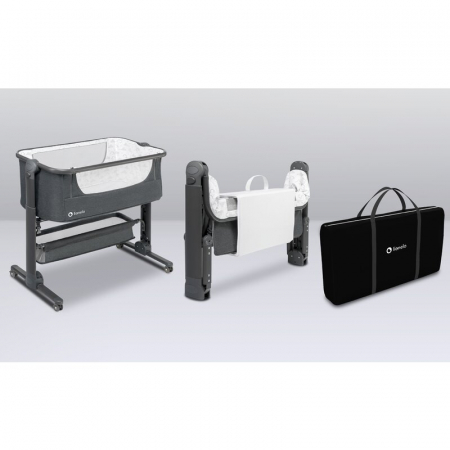 Patut co-sleeper, Lionelo, Timon, 3 in 1, Pliabil, Cu setare unghiulara, Reglabil in 6 pozitii pe inaltime, Din Aluminiu, 90x50 cm, Conform cu standardele europeane de securitate EN1130 si EN16890, Gr [17]