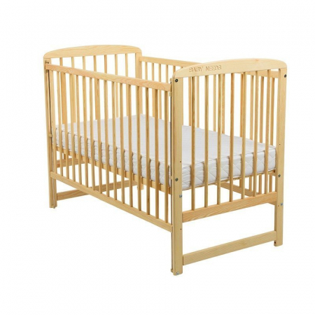 Patut din lemn bebe, 120x60 cm, Cu laterala culisanta, Din lemn de pin, Stabil si rezistent, Inaltime saltea reglabila pe 3 nivele, Laterala cu 3 bete detasabile, EN716-1, EN716-2, Natur, Babyneeds, O [4]