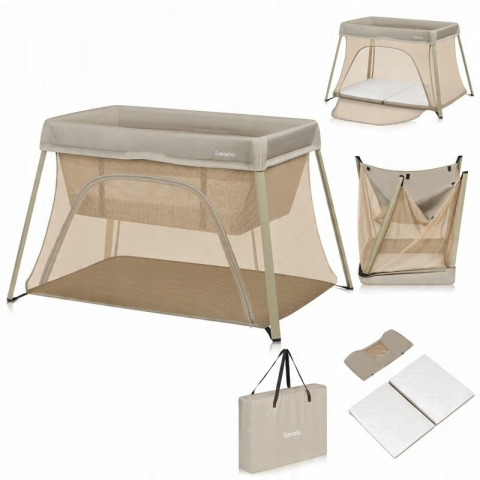 Patut multifunctional, Lionelo, Alice, 3 in 1, 2 trepte de inaltime pentru saltea, Pliabil, Material rezistent Oxford 300D, Cu iesire laterala, Geanta de transport, Pana 15 kg, 0 luni+, 104×70×74 cm,  [5]