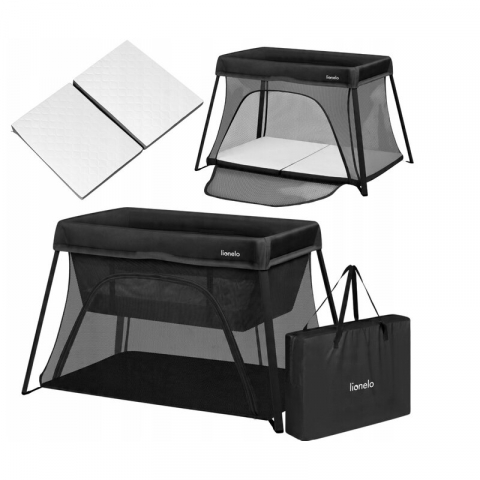 Patut multifunctional, Lionelo, Alice, 3 in 1, 2 trepte de inaltime pentru saltea, Pliabil, Material rezistent Oxford 300D, Cu iesire laterala, Geanta de transport, Pana 15 kg, 0 luni+, 104×70×74 cm,  [2]