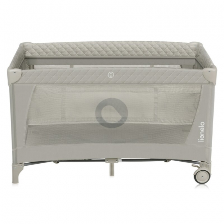 Patut pliant, Lionelo, Flower, Cu doua nivele, Cu arcada, Geanta transport, Masuta de infasat, Bara cu jucarii, Fereastra laterala, 120x60 cm, Conform cu standardele europeane de securitate EN 716 si  [7]