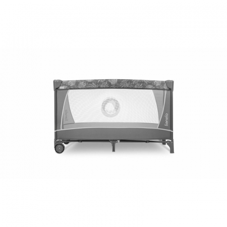 Patut pliant, Lionelo, Flower, Cu doua nivele, Cu arcada, Geanta transport, Masuta de infasat, Bara cu jucarii, Fereastra laterala, 120x60 cm, Conform cu standardele europeane de securitate EN 716 si  [7]