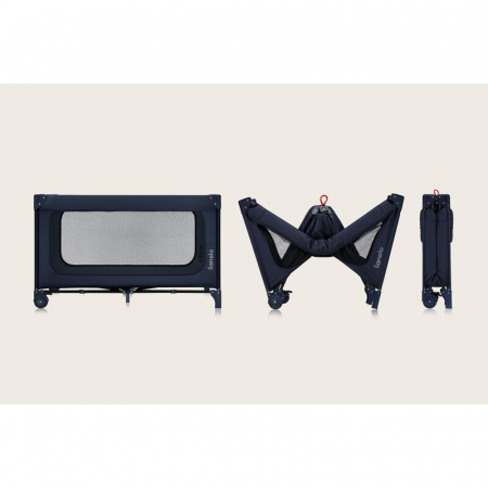 Patut pliant, Lionelo, Jasmin Easy Fold, Pana la 15 kg, Usor de pliat, Cu doua nivele, Cu saltea ergonomica T25, Cu intrare laterala cu fermoar, 2 roti cu frana, 123 x 67 cm, Conform cu EN 716, 0-36 l [19]