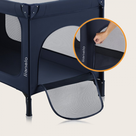 Patut pliant, Lionelo, Jasmin Easy Fold, Pana la 15 kg, Usor de pliat, Cu doua nivele, Cu saltea ergonomica T25, Cu intrare laterala cu fermoar, 2 roti cu frana, 123 x 67 cm, Conform cu EN 716, 0-36 l [26]