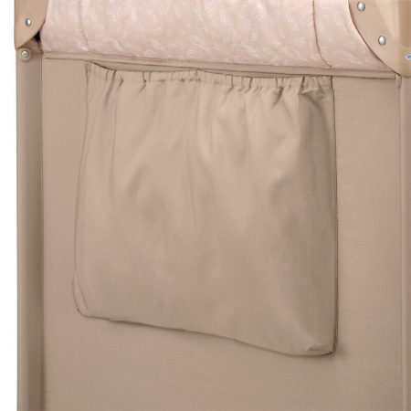 Patut pliant, Lionelo, Jasmin Easy Fold, Pana la 15 kg, Usor de pliat, Cu doua nivele, Cu saltea ergonomica T25, Cu intrare laterala cu fermoar, 2 roti cu frana, 123 x 67 cm, Conform cu EN 716, 0-36 l [10]