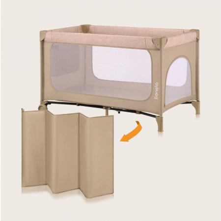 Patut pliant, Lionelo, Jasmin Easy Fold, Pana la 15 kg, Usor de pliat, Cu doua nivele, Cu saltea ergonomica T25, Cu intrare laterala cu fermoar, 2 roti cu frana, 123 x 67 cm, Conform cu EN 716, 0-36 l [21]