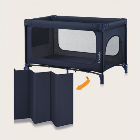 Patut pliant, Lionelo, Jasmin Easy Fold, Pana la 15 kg, Usor de pliat, Cu doua nivele, Cu saltea ergonomica T25, Cu intrare laterala cu fermoar, 2 roti cu frana, 123 x 67 cm, Conform cu EN 716, 0-36 l [21]