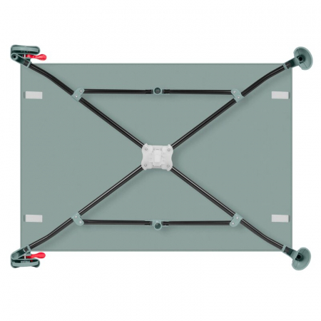 Patut pliant, Lionelo, Laura, 102 x 74 cm, Cu doua nivele, Functie de tarc, Cu roti, Include salteluta si geanta de transport, Pereti din plasa, Deschidere laterala, Pana la 15 kg, 0 luni +, Verde [19]