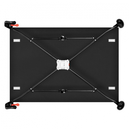 Patut pliant, Lionelo, Laura, 102 x 74 cm, Cu doua nivele, Functie de tarc, Cu roti, Include salteluta si geanta de transport, Pereti din plasa, Deschidere laterala, Pana la 15 kg, 0 luni +, Negru [18]