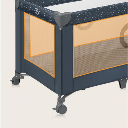 Patut pliant, Lionelo, Stefi, Cu un nivel, Cu intrare laterala cu fermoar, 2 roti, 120x60 cm, Conform cu standardul european de securitate EN 716, Albastru [11]