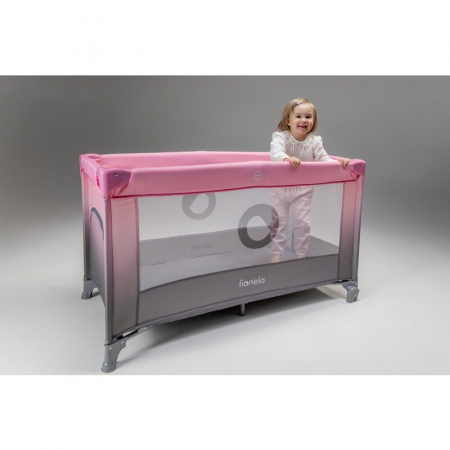 Patut pliant, Lionelo, Stefi, Cu un nivel, Cu intrare laterala cu fermoar, 2 roti, 120x60 cm, Conform cu standardul european de securitate EN 716, Albastru [15]