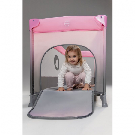 Patut pliant, Lionelo, Stefi, Cu un nivel, Cu intrare laterala cu fermoar, 2 roti, 120x60 cm, Conform cu standardul european de securitate EN 716, Albastru [20]