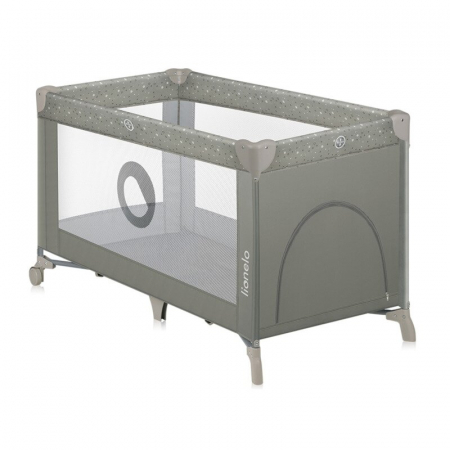 Patut pliant, Lionelo, Stefi, Cu un nivel, Cu intrare laterala cu fermoar, 2 roti, 120x60 cm, Conform cu standardul european de securitate EN 716, Bej [2]