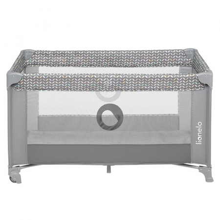 Patut pliant, Lionelo, Stefi, Cu un nivel, Cu intrare laterala cu fermoar, 2 roti, 120x60 cm, Conform cu standardul european de securitate EN 716, Grey [6]