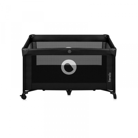 Patut pliant, Lionelo, Stefi, Cu un nivel, Cu intrare laterala cu fermoar, 2 roti, 120x60 cm, Conform cu standardul european de securitate EN 716, Negru [4]