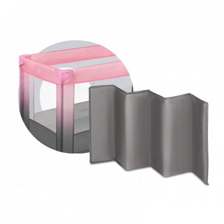 Patut pliant, Lionelo, Stefi, Cu un nivel, Cu intrare laterala cu fermoar, 2 roti, 120x60 cm, Conform cu standardul european de securitate EN 716, Roz Ombre [13]