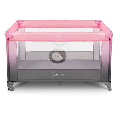 Patut pliant, Lionelo, Stefi, Cu un nivel, Cu intrare laterala cu fermoar, 2 roti, 120x60 cm, Conform cu standardul european de securitate EN 716, Roz Ombre [5]