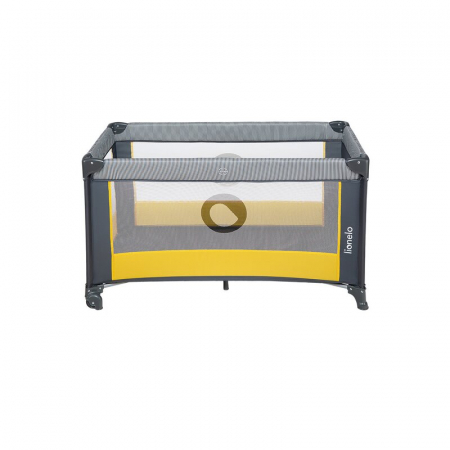 Patut pliant, Lionelo, Stefi, Cu un nivel, Cu intrare laterala cu fermoar, 2 roti, 120x60 cm, Conform cu standardul european de securitate EN 716, Yellow Lemon [6]