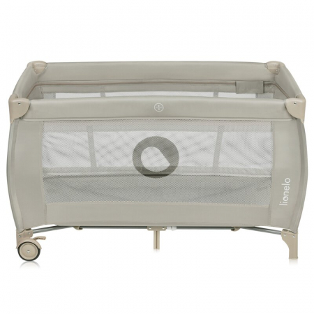 Mobilier si Lenjerie - Patut pliant, Lionelo, Stefi Plus, Cu doua nivele, Cu intrare laterala cu fermoar, 2 roti, 120 x 60 cm, Conform cu standardul european de securitate EN 716, Bej