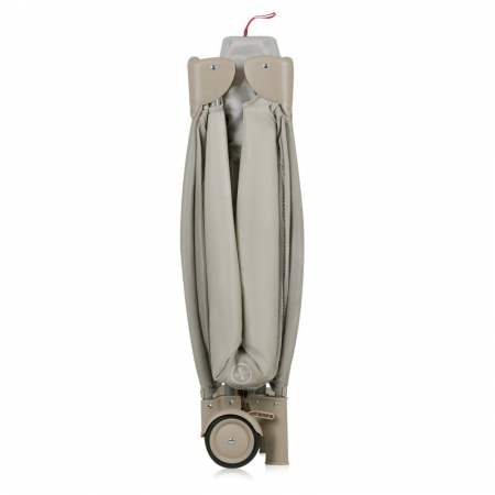 Patut pliant, Lionelo, Stefi Plus, Cu doua nivele, Cu intrare laterala cu fermoar, 2 roti, 120 x 60 cm, Conform cu standardul european de securitate EN 716, Bej [9]